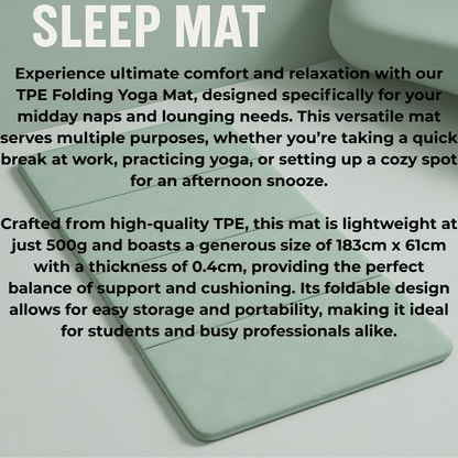 TPE Folding Yoga Mat for Napping and Relaxation